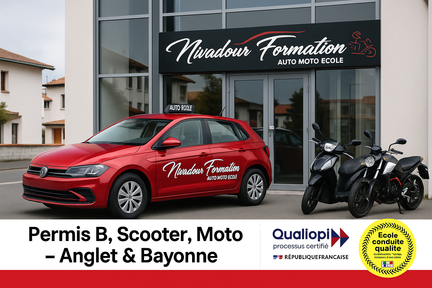 Auto-école Nivadour Formation à Bayonne – cours permis B et scooter