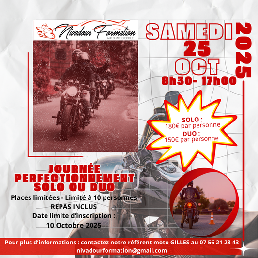JOURNÉE PERFECTIONNEMENT DUO MOTO.